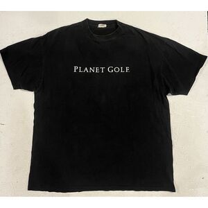 Vintage Single Stitch Planet Golf One World One Game 1993 Mens‎ XXL Black